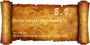 Bethlendi Valdemár névjegykártya